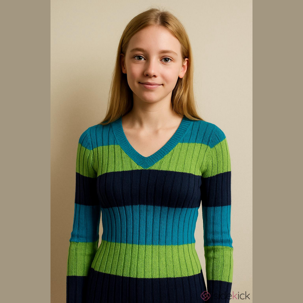 Justice Size 10 Long Sleeve V Neck Pullover Sweater